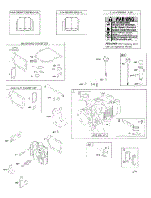 Cylinder, Cylinder Head, Engine / Valve Gasket Sets, Lubrication, Operator's Manual, Warning Label parts for Briggs & Stratton Engine 10G902-0127-B1 from AppliancePartsPros.com