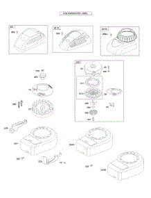 Blower Housing / Shrouds, Flywheel, Rewind Starter parts for Briggs & Stratton Engine 10H902-0117-E1 from AppliancePartsPros.com