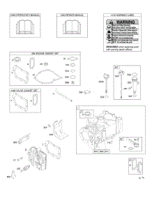 Cylinder, Cylinder Head, Gasket Set - Engine, Gasket Set - Valve, Lubrication, Operator's Manual, Warning Label parts for Briggs & Stratton Engine 10K902-0343-E1 from AppliancePartsPros.com