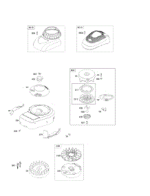 Blower Housing / Shrouds, Flywheel, Rewind Starter parts for Briggs & Stratton Engine 10L502-0501-F1 from AppliancePartsPros.com