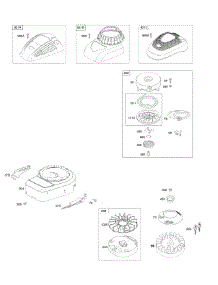 Blower Housing / Shrouds, Flywheel, Rewind Starter parts for Briggs & Stratton Engine 10L602-0113-F1 from AppliancePartsPros.com