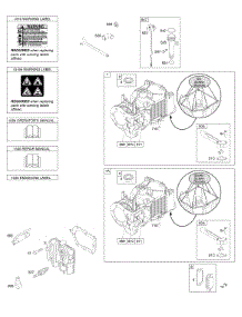 Cylinder, Cylinder Head, Lubrication, Operator's Manual, Warning Label parts for Briggs & Stratton Engine 10L802-0694-F2 from AppliancePartsPros.com