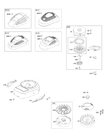 Blower Housing / Shrouds, Flywheel, Rewind Starter parts for Briggs & Stratton Engine 10L802-0713-F1 from AppliancePartsPros.com