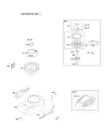 Blower Housing / Shrouds, Flywheel, Rewind Starter parts for Briggs & Stratton Engine 10M902-0018-E1 from AppliancePartsPros.com