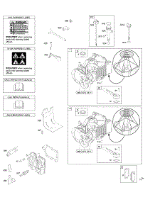 Cylinder, Cylinder Head, Lubrication, Operator's Manual, Warning Label parts for Briggs & Stratton Engine 10T502-0130-E1 from AppliancePartsPros.com