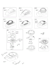 Blower Housing / Shrouds, Flywheel, Rewind Starter parts for Briggs & Stratton Engine 10T502-0133-B1 from AppliancePartsPros.com