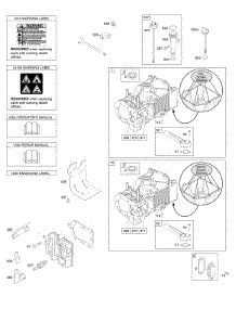 Cylinder, Cylinder Head, Lubrication, Operator's Manual, Warning Label parts for Briggs & Stratton Engine 10T602-1622-H1 from AppliancePartsPros.com