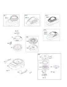 Blower Housing / Shrouds, Flywheel, Rewind Starter parts for Briggs & Stratton Engine 10T702-0934-H1 from AppliancePartsPros.com