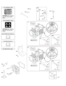 Cylinder, Cylinder Head, Lubrication, Operator's Manual, Warning Label parts for Briggs & Stratton Engine 10T802-0708-B1 from AppliancePartsPros.com