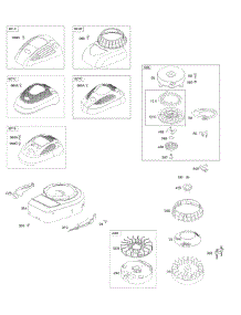 Blower Housing / Shrouds, Flywheel, Rewind Starter parts for Briggs & Stratton Engine 10T802-4183-H1 from AppliancePartsPros.com