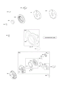 Flywheel, Blower Housing, Rewind Starter parts for Briggs & Stratton Engine 110432-0215-E1 from AppliancePartsPros.com