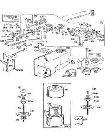 Carburetor, Fueltank, A / C parts for Briggs & Stratton Engine 130905-0274-99 from AppliancePartsPros.com