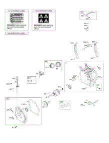 Camshaft, Crankcase Cover, Crankshaft, Cylinder, Operator's Manual, Piston / Rings / Connecting Rod, Warning Label parts for Briggs & Stratton Engine 130G32-0029-H1 from AppliancePartsPros.com