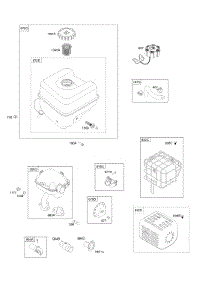 Exhaust System, Fuel Supply parts for Briggs & Stratton Engine 130G32-0044-H1 from AppliancePartsPros.com