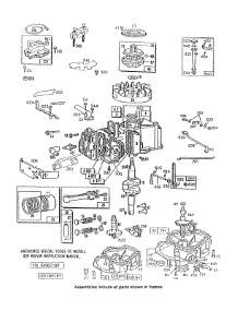 Cylinder,Sumpbase,Pistongrp parts for Briggs & Stratton Engine 131702-0146-01 from AppliancePartsPros.com