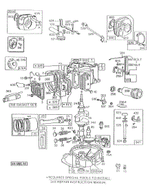 Cylinder,Sump,Piston,Muffler parts for Briggs & Stratton Engine 131922-0156-02 from AppliancePartsPros.com