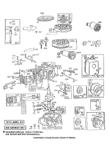 Cyl, Sump, Piston, Mufflers parts for Briggs & Stratton Engine 132922-0174-01 from AppliancePartsPros.com