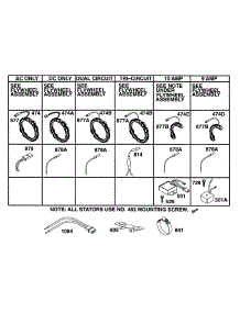 Alternator Chart parts for Briggs & Stratton Engine 161432-0024-02 from AppliancePartsPros.com