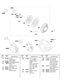 Rewind Starter, Blower Housing parts for Briggs & Stratton Engine 185432-0235-E9 from AppliancePartsPros.com