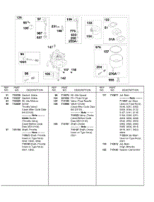Carburetor parts for Briggs & Stratton Engine 185432-0239-E9 from AppliancePartsPros.com