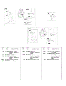 Carburetor parts for Briggs & Stratton Engine 245437-0523-E1 from AppliancePartsPros.com