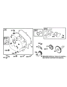 Crankcase Cover, Cam parts for Briggs & Stratton Engine 252411-0162-99 from AppliancePartsPros.com