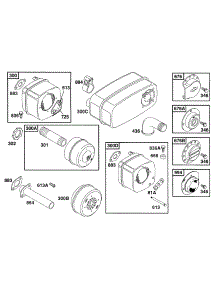 Muffler Grps parts for Briggs & Stratton Engine 252412-0263-99 from AppliancePartsPros.com