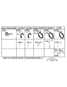 Alternator Chart parts for Briggs & Stratton Engine 252412-0683-01 from AppliancePartsPros.com