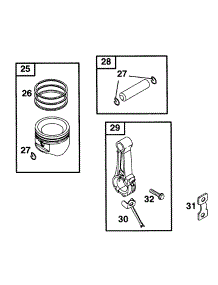 Piston Grp parts for Briggs & Stratton Engine 252415-0197-99 from AppliancePartsPros.com