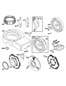 Blower Hsg, Flywheel, Screen parts for Briggs & Stratton Engine 252702-0218-99 from AppliancePartsPros.com