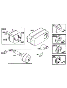 Muffler Grp parts for Briggs & Stratton Engine 252707-0133-99 from AppliancePartsPros.com