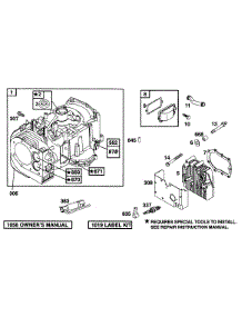 Cylinder, Head parts for Briggs & Stratton Engine 252707-0224-99 from AppliancePartsPros.com