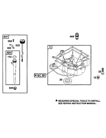 Oil Fill, Sump parts for Briggs & Stratton Engine 252707-0616-01 from AppliancePartsPros.com
