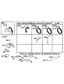 Alternator Chart, Elect parts for Briggs & Stratton Engine 252707-0699-01 from AppliancePartsPros.com