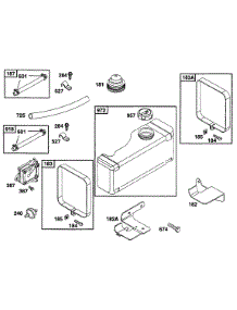 Fuel Tank Group parts for Briggs & Stratton Engine 253702-0182-01 from AppliancePartsPros.com