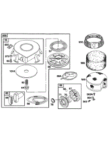 Rewind Starter parts for Briggs & Stratton Engine 253707-0025-01 from AppliancePartsPros.com