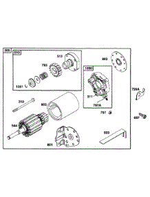 Electric Starter parts for Briggs & Stratton Engine 253707-0137-02 from AppliancePartsPros.com