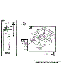 Oil Fill, Sump parts for Briggs & Stratton Engine 253707-0176-01 from AppliancePartsPros.com