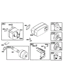 Muffler Group parts for Briggs & Stratton Engine 253707-0198-01 from AppliancePartsPros.com