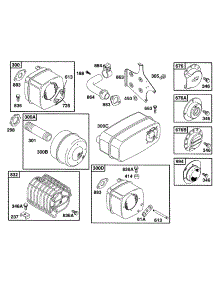 Muffler Grps parts for Briggs & Stratton Engine 254427-0560-02 from AppliancePartsPros.com