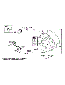 Crankcase Cover, Cam parts for Briggs & Stratton Engine 254427-0566-01 from AppliancePartsPros.com