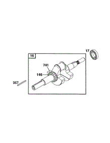 Crankshaft parts for Briggs & Stratton Engine 254427-5027-03 from AppliancePartsPros.com