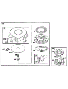 Rewind Starter parts for Briggs & Stratton Engine 254707-0101-01 from AppliancePartsPros.com