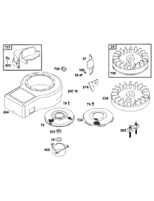 Blower Hsg, Flywheel, Screen parts for Briggs & Stratton Engine 254707-0119-01 from AppliancePartsPros.com