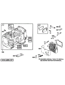 Cylinder, Head parts for Briggs & Stratton Engine 254707-0128-01 from AppliancePartsPros.com