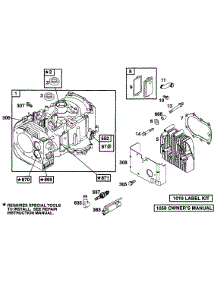 Cylinder, Head parts for Briggs & Stratton Engine 255707-0149-99 from AppliancePartsPros.com