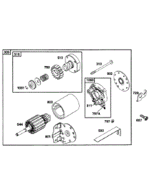 Electric Starter parts for Briggs & Stratton Engine 255707-0149-99 from AppliancePartsPros.com