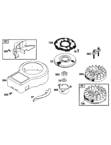 Blower Hsg, Flywheel, Screen parts for Briggs & Stratton Engine 256702-0111-01 from AppliancePartsPros.com