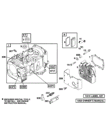 Cylinder, Head parts for Briggs & Stratton Engine 256707-0110-01 from AppliancePartsPros.com