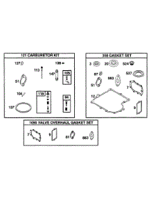 Gasket Sets parts for Briggs & Stratton Engine 256707-0124-99 from AppliancePartsPros.com